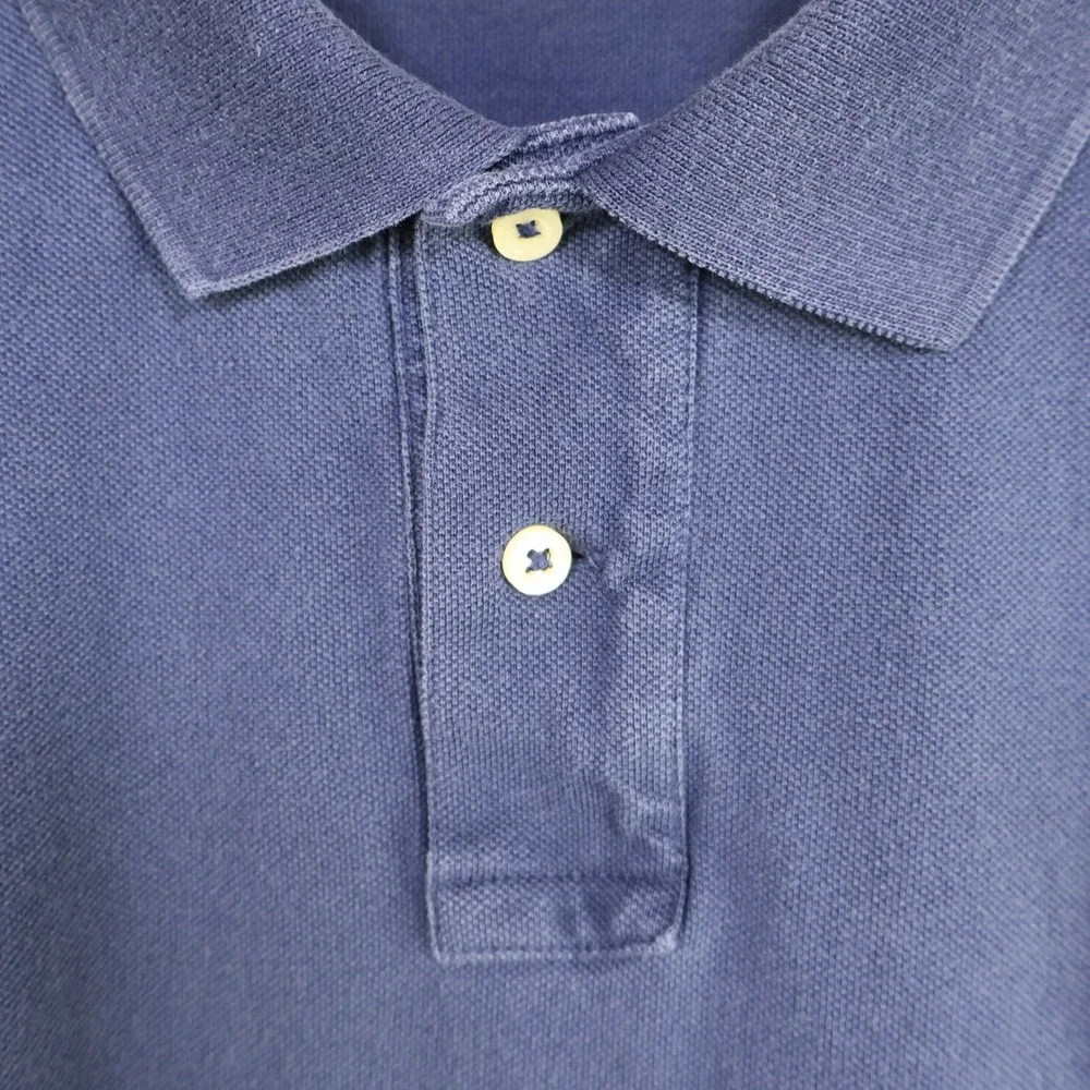 Polo Ralph Lauren Big Pony Custom Slim Fit Polo XL Navy Blue Cotton Mesh 3 Patch